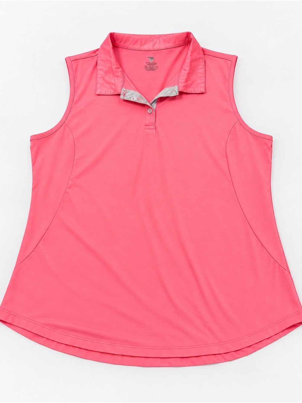 Pink Sleeveless Golf Polo Tank Top
